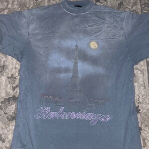 Balenciaga Paris Moon T-Shirt in Blue